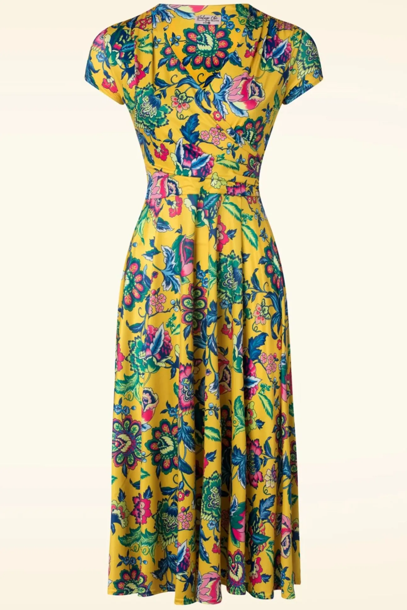 Petty Floral Swing Jurk In Geel
