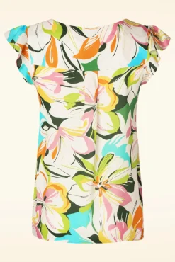 Phoebe Colourburst Top In Wit