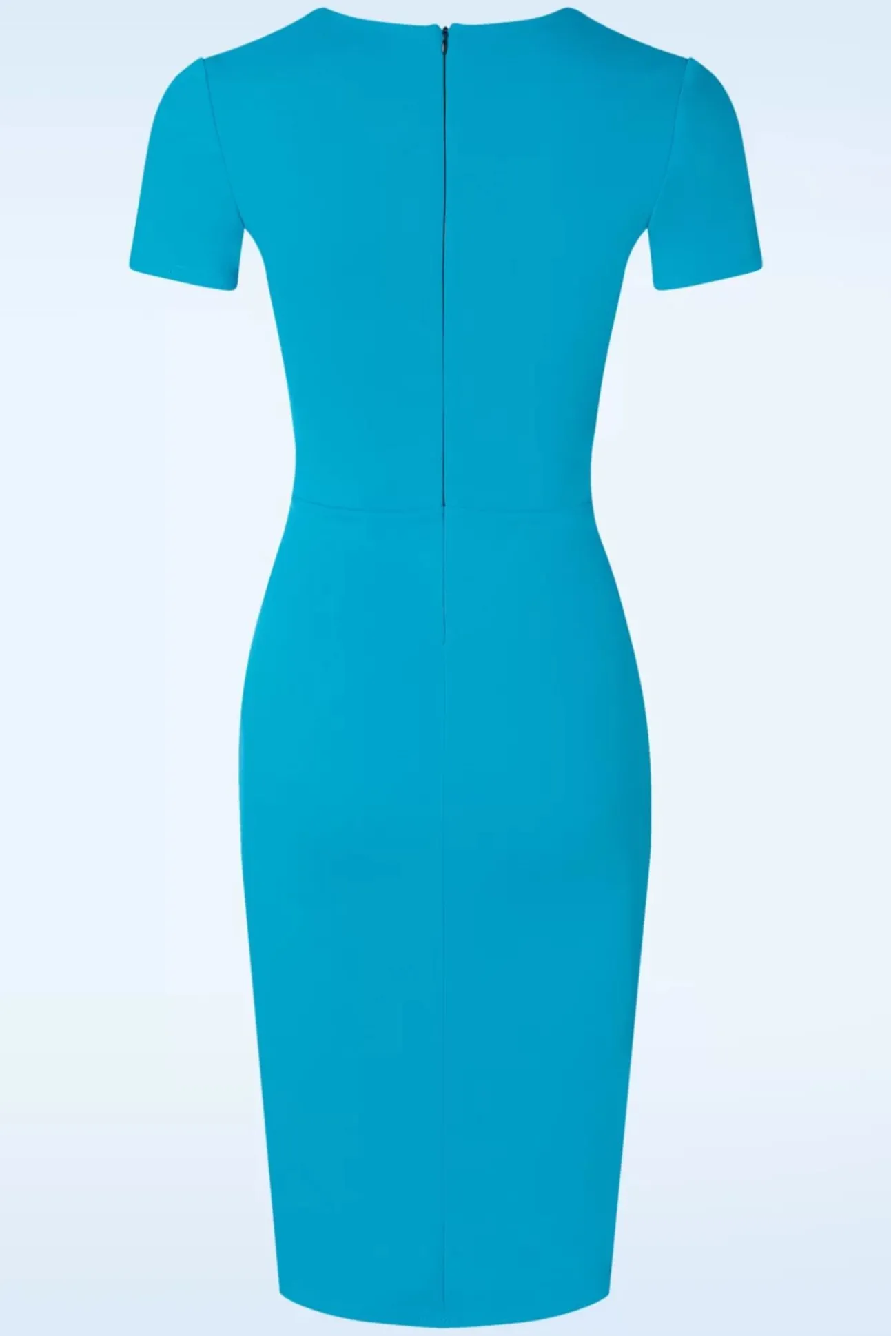 Rachel Pencil Jurk In Aqua Blauw