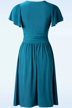 Sadie Slinky Swing Jurk In Teal