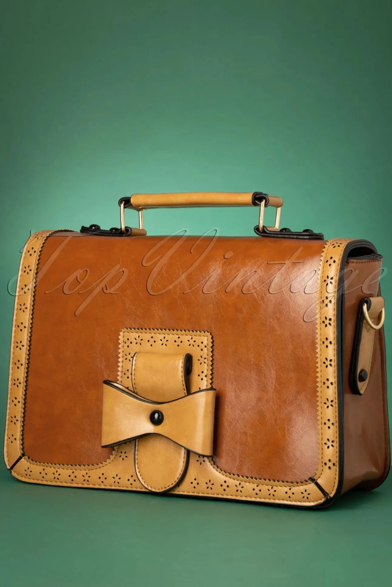 Scandal Office Handtas In Camel En Cognac