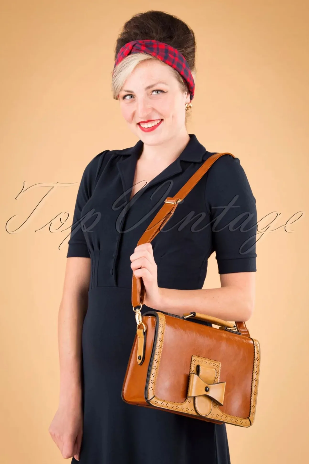 Scandal Office Handtas In Camel En Cognac