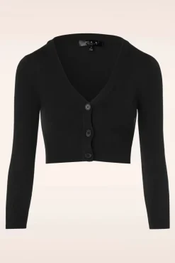 Shela Cropped Vest In Zwart