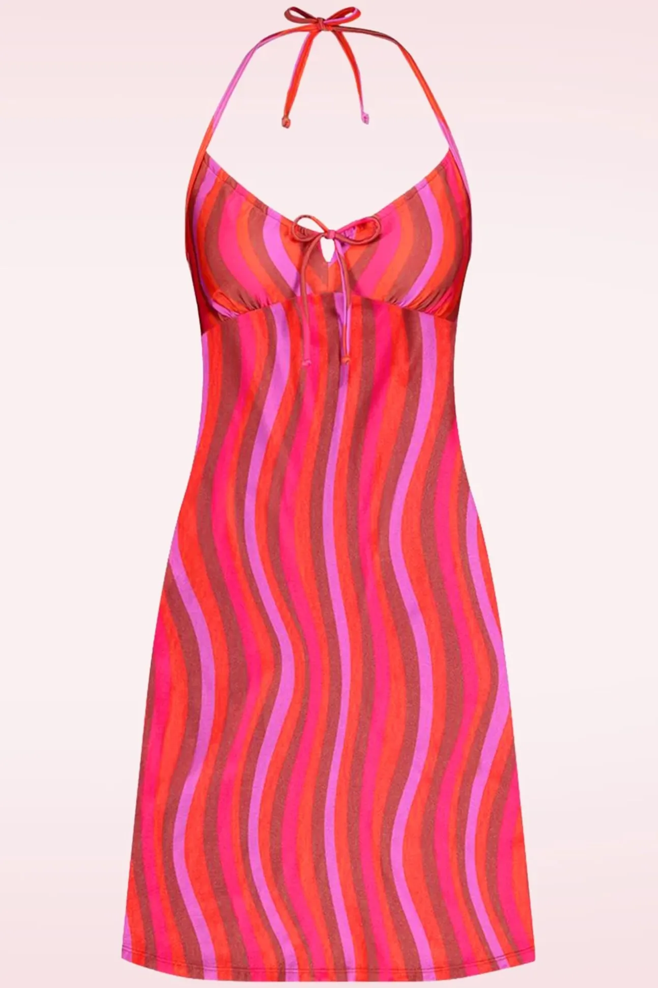Shiny Waves Strand Jurk In Multi