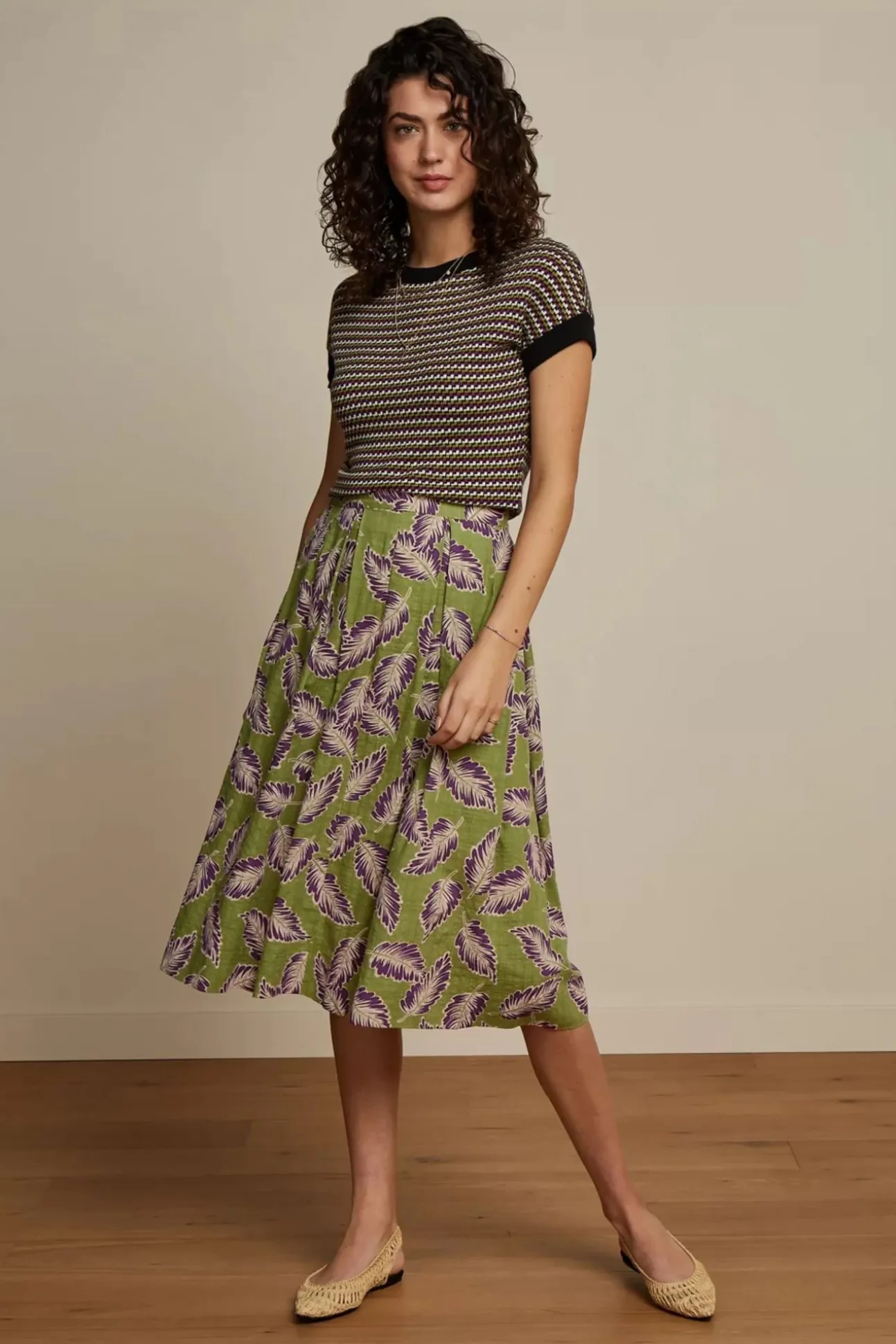 Suzette Dominica Plooirok In Woodbine Groen