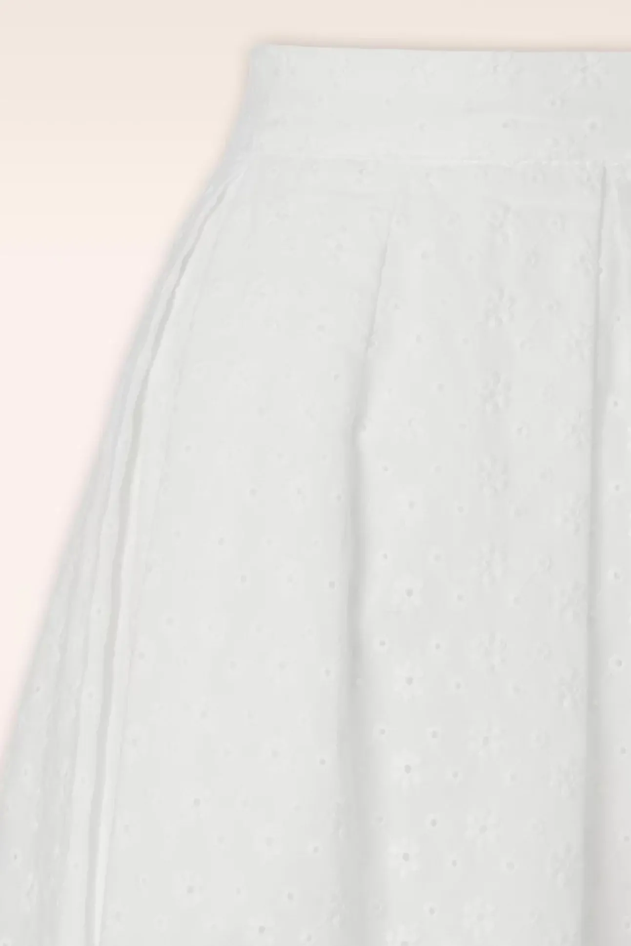Suzette Rosa Broderie Anglaise Rok Met Plooien In Wit