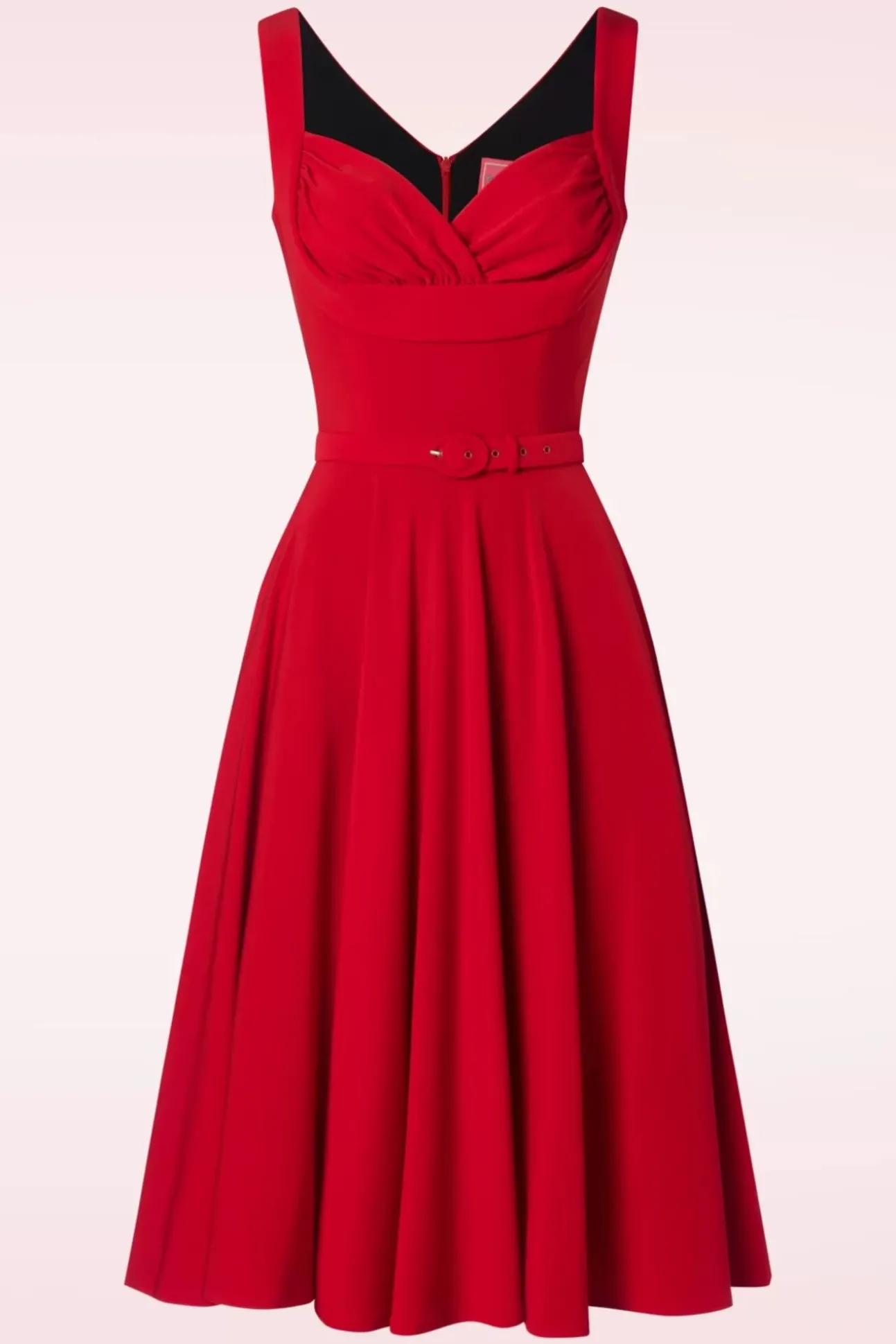 The Gina Lee Swing Jurk In Scarlet Rood