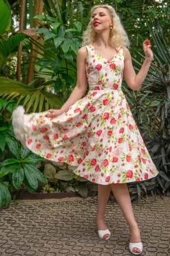 Topvintage Exclusive ~ Eliane Rose Swing Jurk In Wit