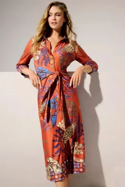 Veronica Midi Jurk In Oranje