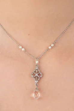 Victorian Filigraan Ketting In Zilver En Glas