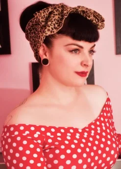 Vintage Retro Haarsjaal In Luipaardprint