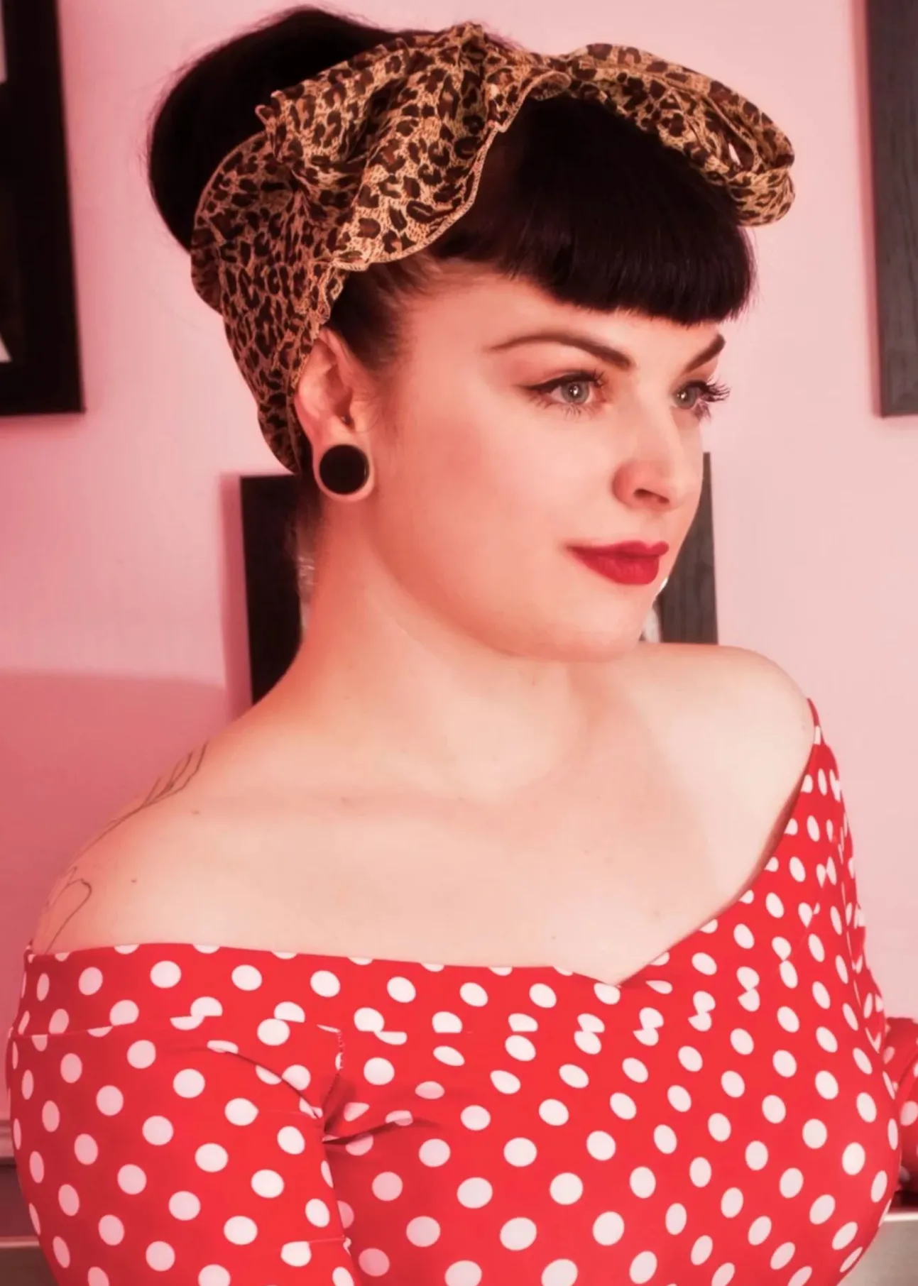 Vintage Retro Haarsjaal In Luipaardprint